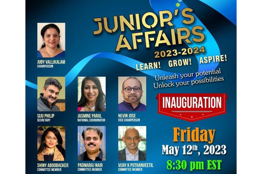 ഫോമാ ജൂണിയർ അഫയേഴ്‌സ് സബ് കമ്മറ്റി ഉത്ഘാടനം മേയ് 12 ന്