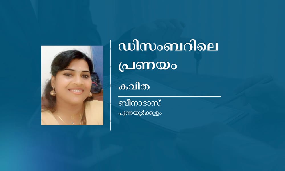 ഡിസംബറിലെ പ്രണയം കവിത - ബീനാദാസ് പുന്നയൂർക്കുളം
