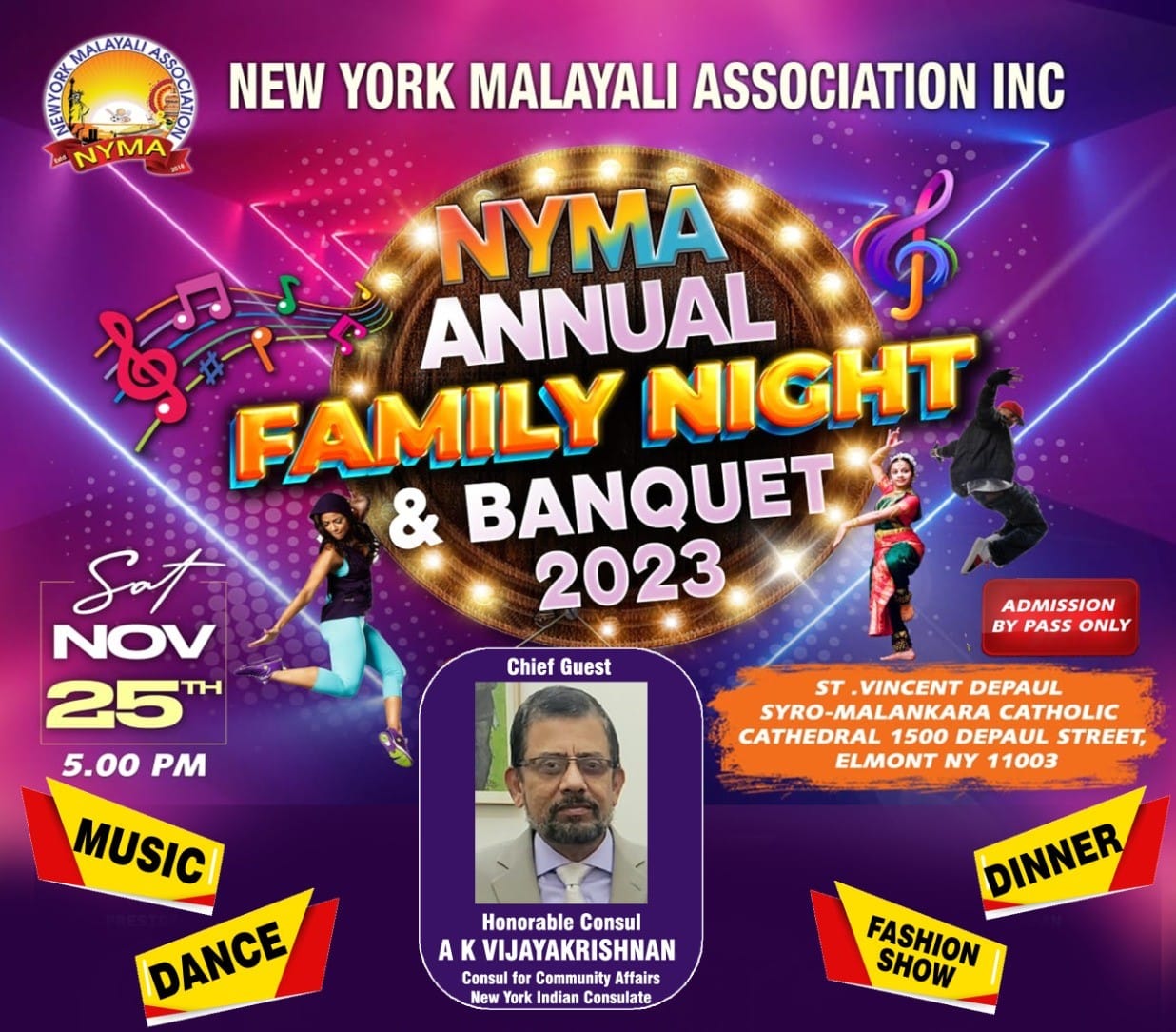 ന്യൂയോർക്ക് മലയാളി അസോസിയേഷൻ (നൈമ) വാർഷിക ഫാമിലി നെറ്റും ബാങ്കറ്റും ശനിയാഴ്ച