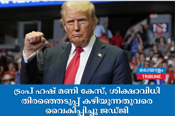 ട്രംപ് ഹഷ്  മണി കേസ്, ശിക്ഷാവിധി തിരഞ്ഞെടുപ്പ് കഴിയുന്നതുവരെ വൈകിപ്പിച്ചു ജഡ്ജി