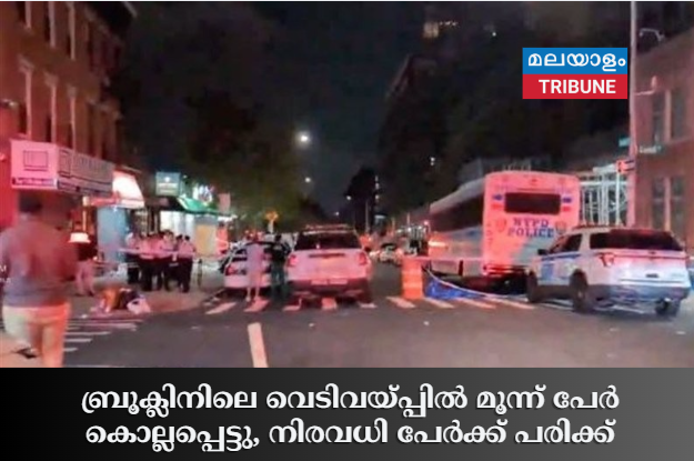 ബ്രൂക്ലിനിലെ  വെടിവയ്പ്പിൽ മൂന്ന് പേർ കൊല്ലപ്പെട്ടു, നിരവധി പേർക്ക് പരിക്ക്‌