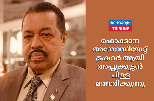 ഫൊക്കാന അസോസിയേറ്റ്  ട്രഷറർ ആയി അപ്പുക്കുട്ടൻ പിള്ള മത്സരിക്കുന്നു