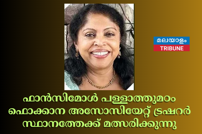 ഫാന്‍സിമോള്‍ പള്ളാത്തുമഠം ഫൊക്കാന അസോസിയേറ്റ് ട്രഷറര്‍ സ്ഥാനത്തേക്ക്‌  മത്സരിക്കുന്നു