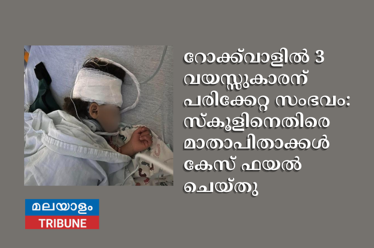 റോക്ക്‌വാളിൽ 3 വയസ്സുകാരന് പരിക്കേറ്റ സംഭവം: സ്കൂളിനെതിരെ മാതാപിതാക്കൾ കേസ് ഫയൽ ചെയ്തു
