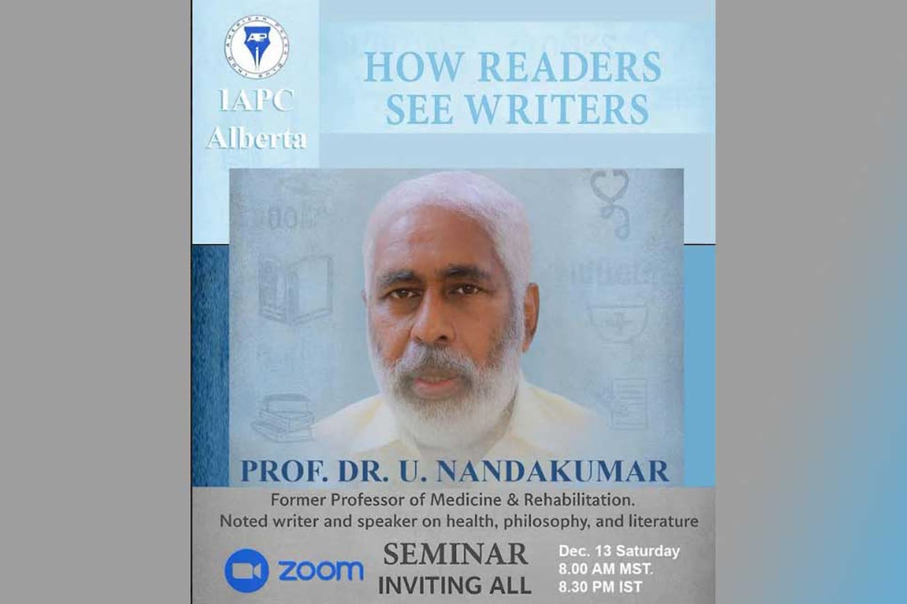 ഇൻഡോ അമേരിക്കൻ പ്രസ് ക്ലബ് ആൽബെർട്ട ചാപ്റ്റർ സെമിനാർ പ്രൊഫ. ഡോ. യു. നന്ദകുമാർ നയിക്കുന്നു
