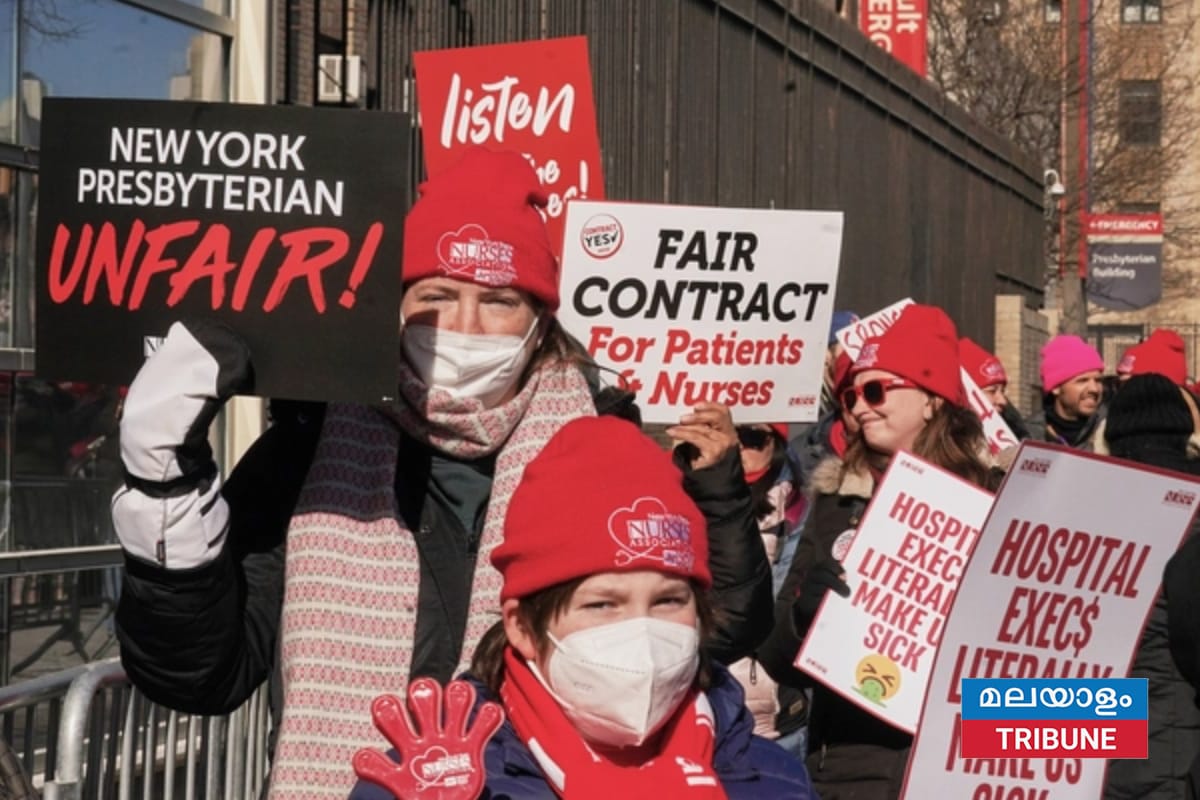 ന്യൂയോർക്കിൽ നഴ്സുമാരുടെ സമരം തുടരുന്നു: കരാർ തള്ളി ഒരു വിഭാഗം